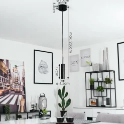 hofstein Suspension Dalheim LED Noir, 1 lumière* Éclairage Led