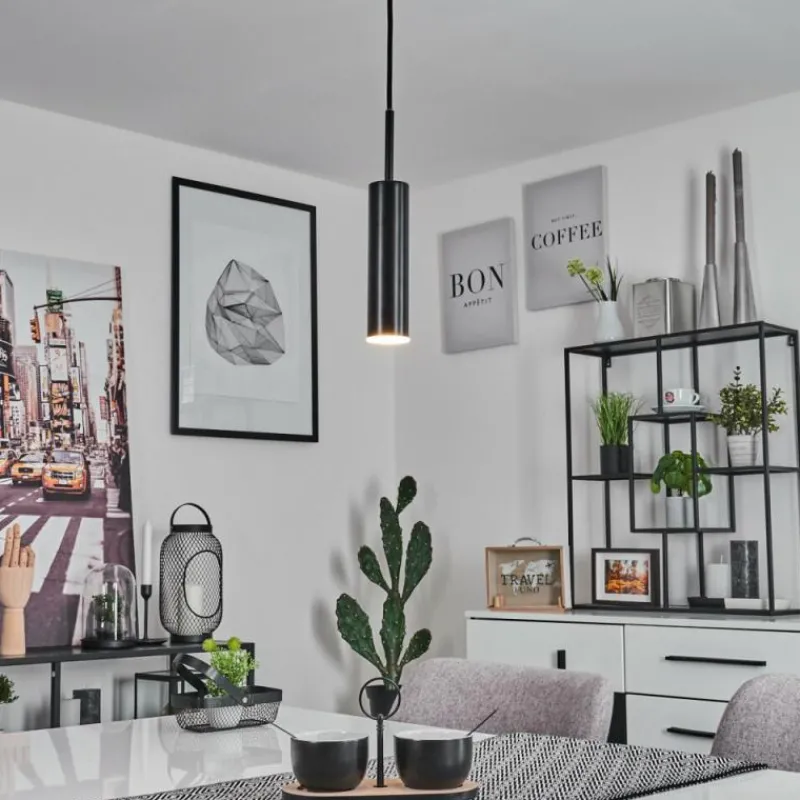 hofstein Suspension Dalheim LED Noir, 1 lumière* Éclairage Led