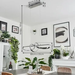 hofstein Suspension Dauntey LED Nickel mat, 1 lumière