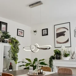 hofstein Suspension Dauntey LED Nickel mat, 1 lumière