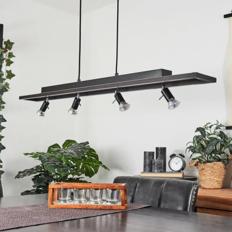 hofstein Suspension Deadwood LED Brun, Couleur bois, 5 lumières