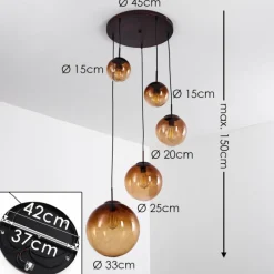hofstein Suspension Degevos Brun, 5 lumières