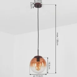 Suspension Verre Fumé-hofstein Suspension Degevos Brun, 1 lumière