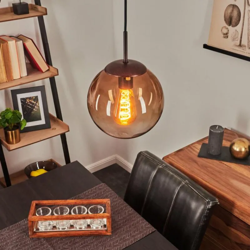 Suspension Verre Fumé-hofstein Suspension Degevos Brun, 1 lumière