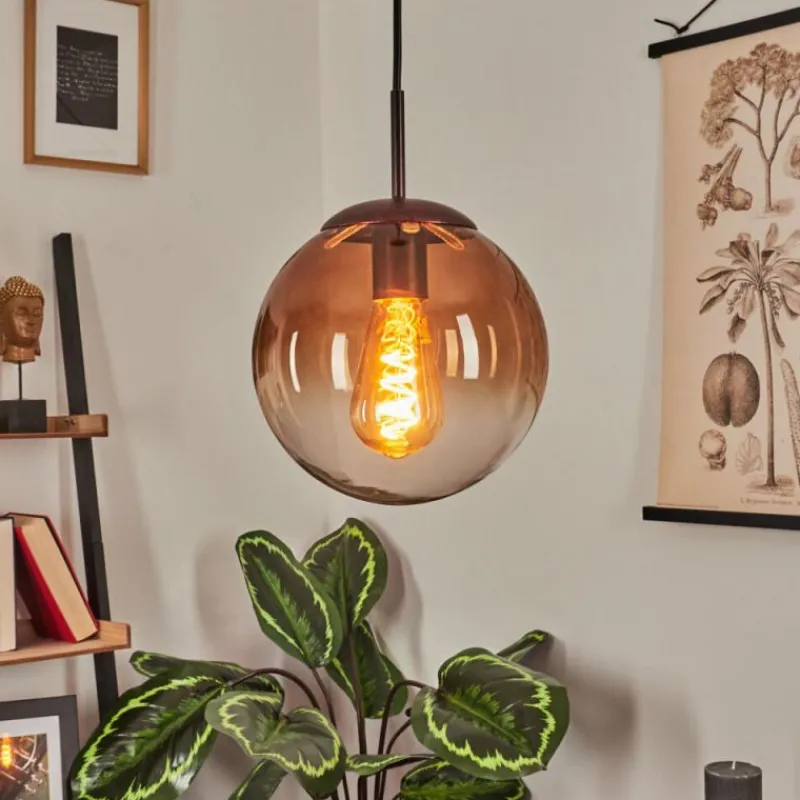 Suspension Verre Fumé-hofstein Suspension Degevos Brun, 1 lumière