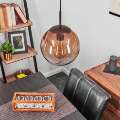 Suspension Verre Fumé-hofstein Suspension Degevos Brun, 1 lumière