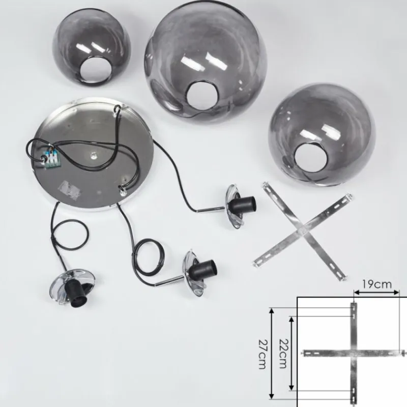 hofstein Suspension Degevos Gris, 3 lumières