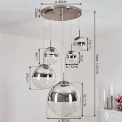 hofstein Suspension Degevos Nickel mat, 5 lumières