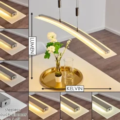 hofstein Suspension Delaware LED Argenté, 1 lumière