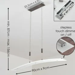 hofstein Suspension Delaware LED Argenté, 1 lumière