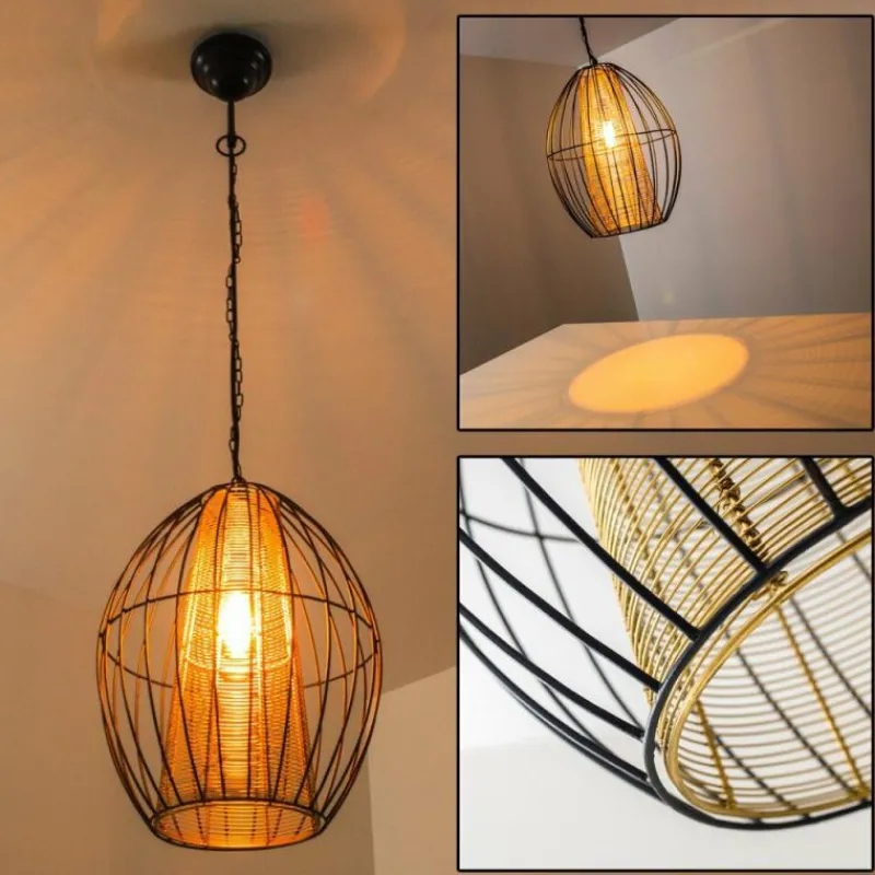 Lampes Dorées-hofstein Suspension Delhi Noir doré, 1 lumière