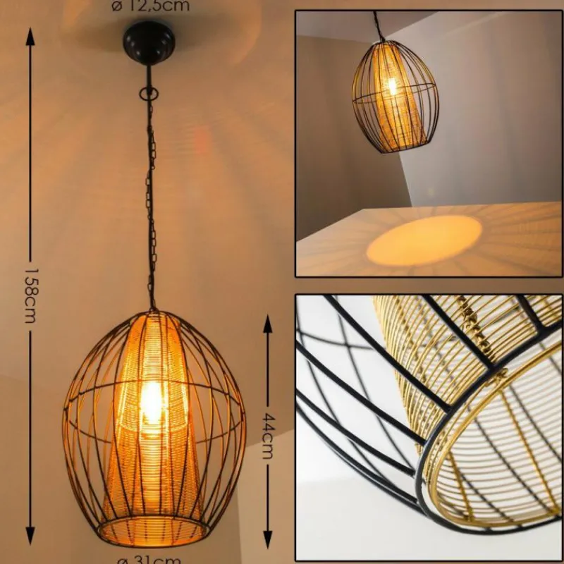 Lampes Dorées-hofstein Suspension Delhi Noir doré, 1 lumière