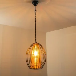 Lampes Dorées-hofstein Suspension Delhi Noir doré, 1 lumière