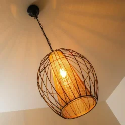 Lampes Dorées-hofstein Suspension Delhi Noir doré, 1 lumière