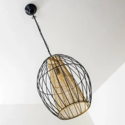 Lampes Dorées-hofstein Suspension Delhi Noir doré, 1 lumière