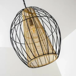 Lampes Dorées-hofstein Suspension Delhi Noir doré, 1 lumière