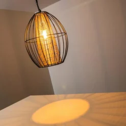 Lampes Dorées-hofstein Suspension Delhi Noir doré, 1 lumière