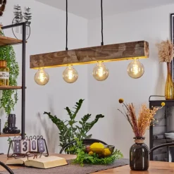 Luminaires Scandinaves-hofstein Suspension Derville Écru, Noir, 4 lumières