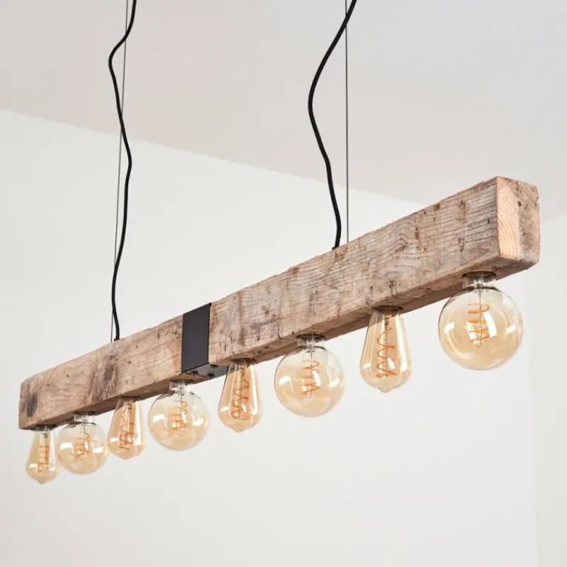 Luminaires Scandinaves-hofstein Suspension Derville Écru, Noir, 8 lumières