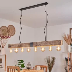 Luminaires Scandinaves-hofstein Suspension Derville Écru, Noir, 8 lumières
