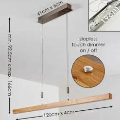 hofstein Suspension Deshka LED Argenté, 1 lumière