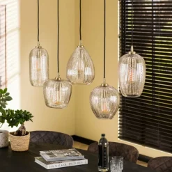 hofstein Suspension Diamond Anthracite, 5 lumières