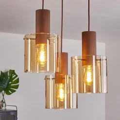 hofstein Suspension Dodoma Cuivre, 3 lumières