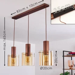 hofstein Suspension Dodoma Cuivre, 3 lumières