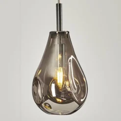 Suspension Verre Fumé-hofstein Suspension Domma Chrome, 1 lumière