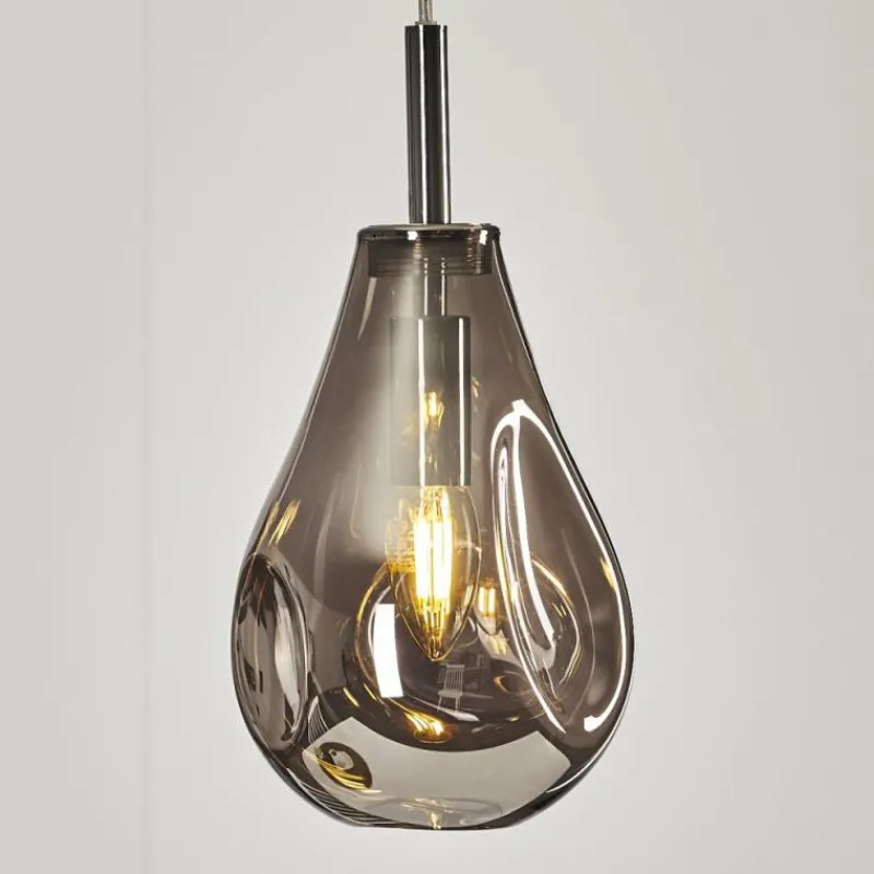 Suspension Verre Fumé-hofstein Suspension Domma Chrome, 1 lumière