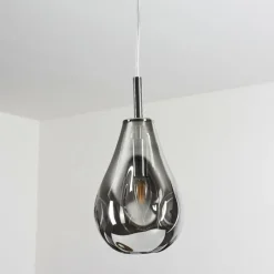 Suspension Verre Fumé-hofstein Suspension Domma Chrome, 1 lumière