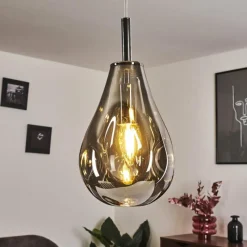 Suspension Verre Fumé-hofstein Suspension Domma Chrome, 1 lumière