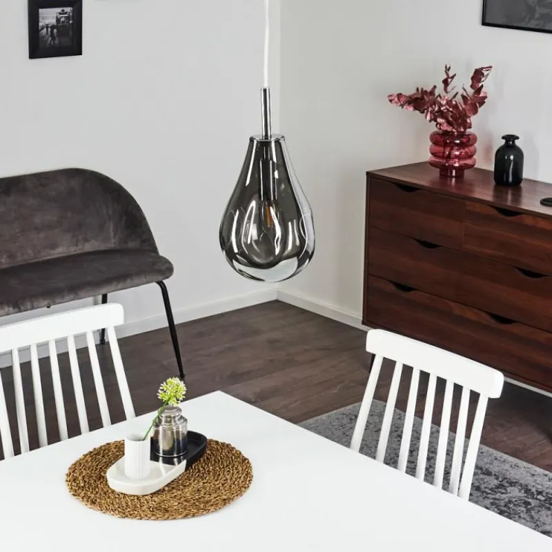 Suspension Verre Fumé-hofstein Suspension Domma Chrome, 1 lumière