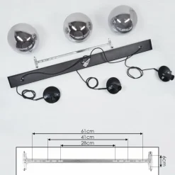 Suspension Verre Fumé-hofstein Suspension Doussal Noir, 3 lumières