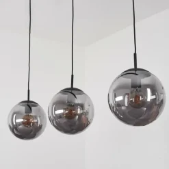 Suspension Verre Fumé-hofstein Suspension Doussal Noir, 3 lumières