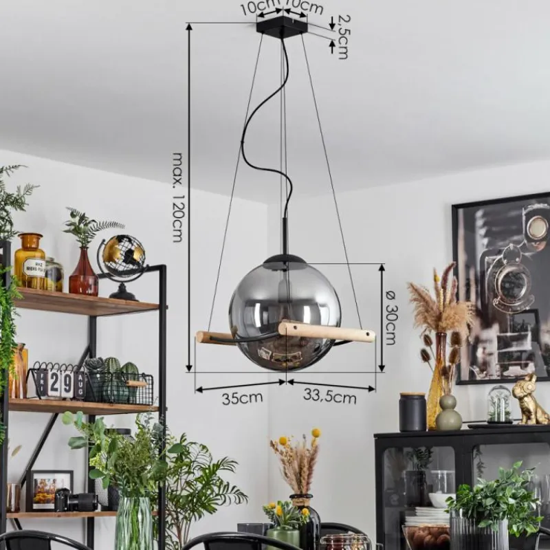 Suspension Verre Fumé-hofstein Suspension Duchemin Écru, 1 lumière