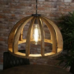 Lampes Vintages & Rétros-hofstein Suspension DUIVENHOEK Bois clair, 1 lumière