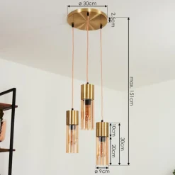 hofstein Suspension Dulcita Laiton, 3 lumières