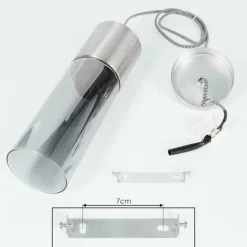 Suspension Verre Fumé-hofstein Suspension Dulcita Nickel mat, 1 lumière