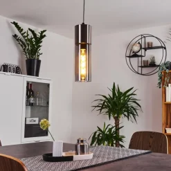 Suspension Verre Fumé-hofstein Suspension Dulcita Nickel mat, 1 lumière