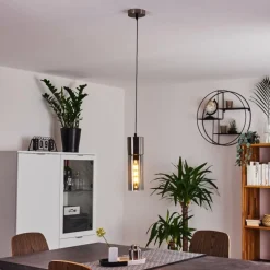 Suspension Verre Fumé-hofstein Suspension Dulcita Nickel mat, 1 lumière