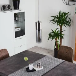 Suspension Verre Fumé-hofstein Suspension Dulcita Nickel mat, 1 lumière