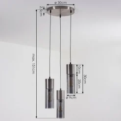 hofstein Suspension Dulcita Nickel mat, 3 lumières