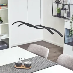 hofstein Suspension Eaglesham LED Noir, 1 lumière