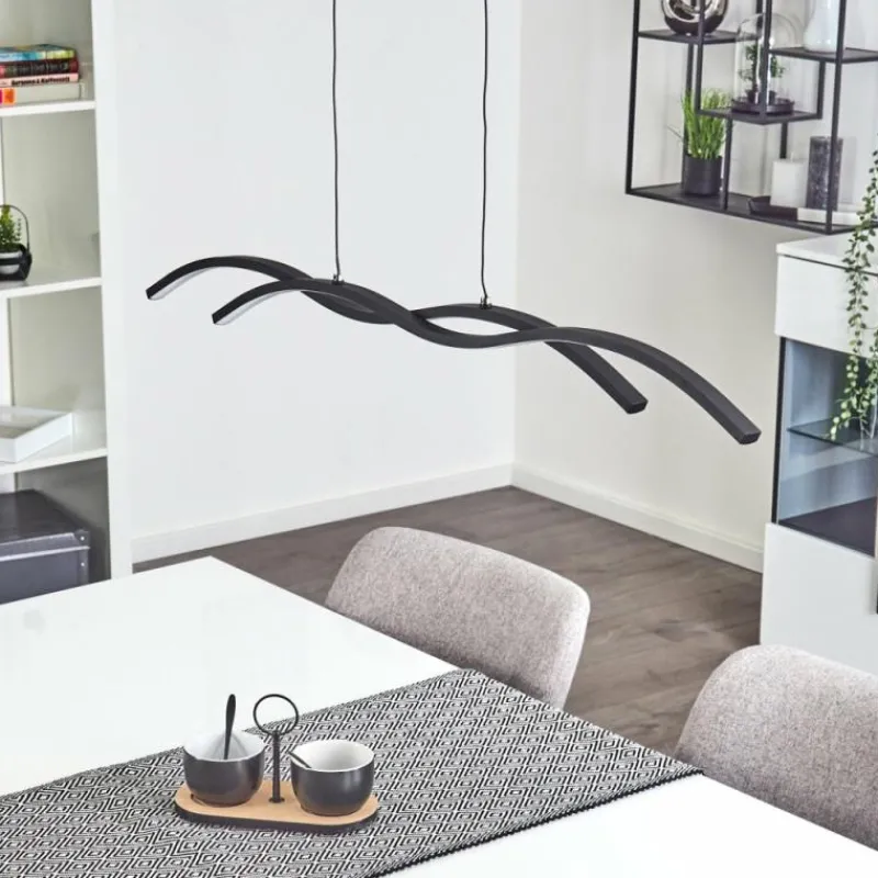 hofstein Suspension Eaglesham LED Noir, 1 lumière