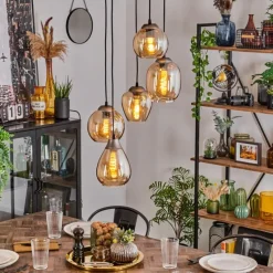 hofstein Suspension Echallens Argenté, 5 lumières