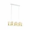 Lampes Dorées-Luminaires Eglo Suspension Eglo ADRI Or, Blanc, 8 lumières