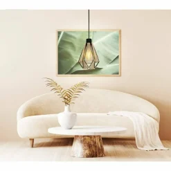 Style Boho-Chic-Luminaires Eglo Suspension Eglo ADWICKLE Noir, 1 lumière