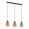 Style Boho-Chic-Luminaires Eglo Suspension Eglo ADWICKLE Noir, 3 lumières