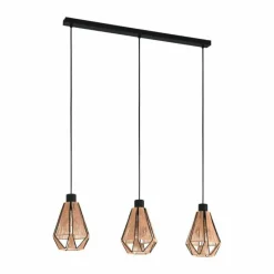Style Boho-Chic-Luminaires Eglo Suspension Eglo ADWICKLE Noir, 3 lumières
